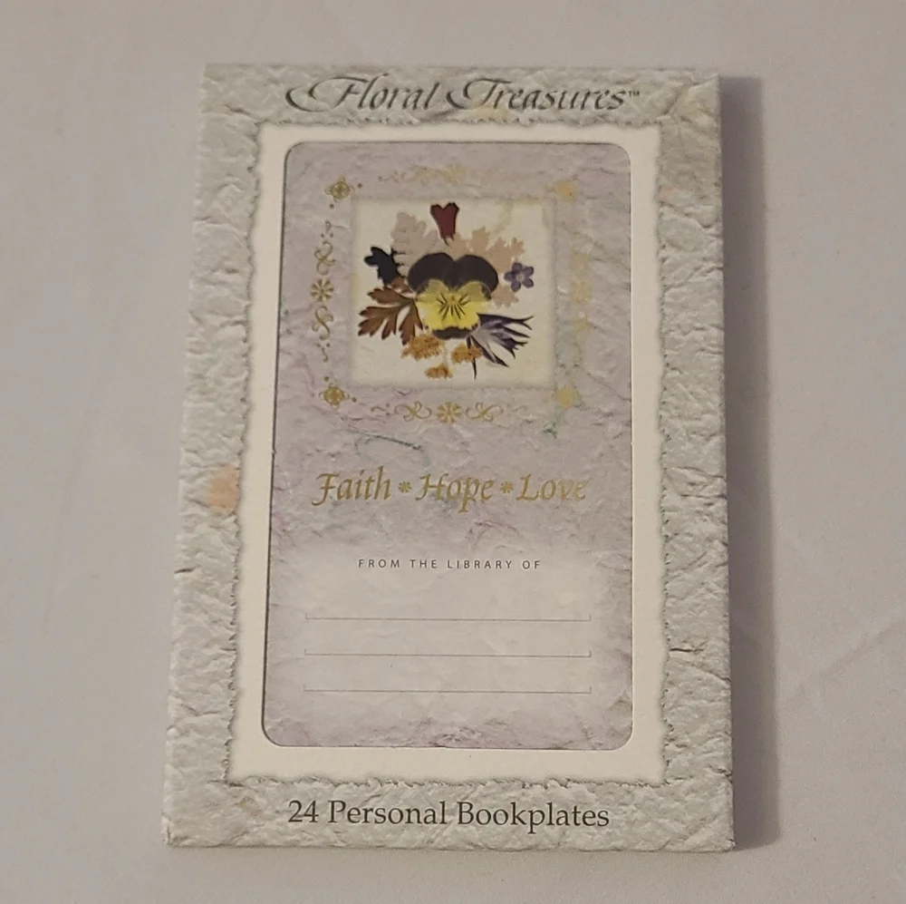 24 Personal Book Plates Floral Treasures Faith Hope And Love